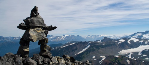 Inukshuk on the top of the Black Tusk